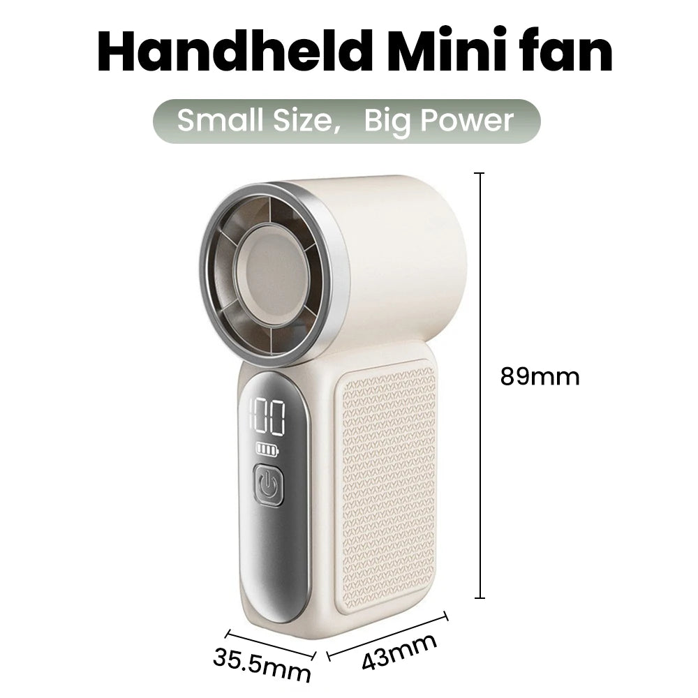 Portable 5-Speed Handheld Mini Fan USB-C Rechargeable Cooling Fan - 6