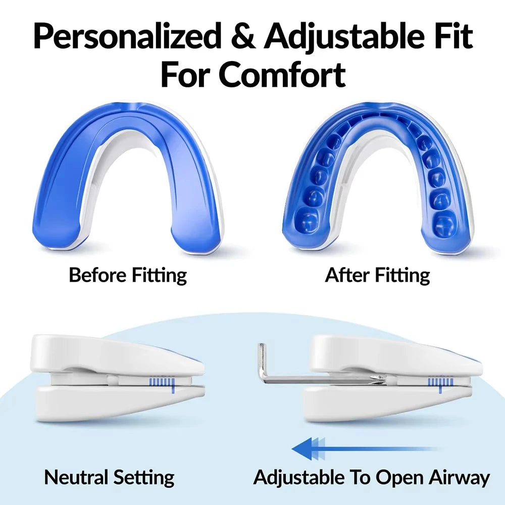 Adjustable Anti-Snoring Mouth Guard Sleep Mouthpiece for Bruxism & Snoring Relief