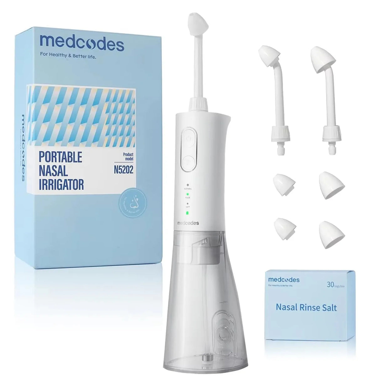 Electric Cordless Nasal Irrigator & Sinus Rinse System with Adjustable Pressure