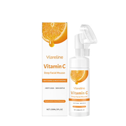 Vitamin C Brightening Facial Cleanser with Built-in Exfoliating Brush