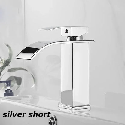 Modern Waterfall Bathroom Sink Faucet - Hot & Cold Stainless Steel