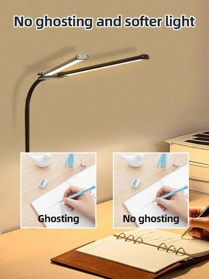 Dual-Head LED Architect Desk Lamp – Dimmable & Adjustable Office Lighting
