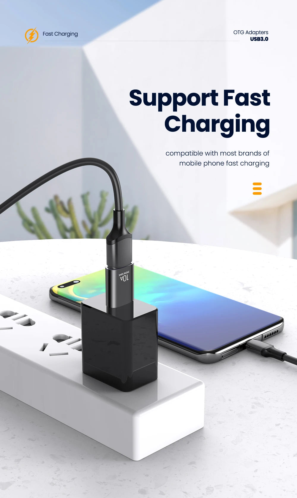 USB 3.0 to USB-C Adapter - Fast Charging & High-Speed Data Transfer OTG