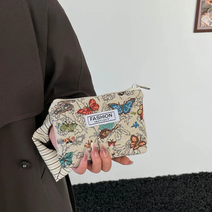 Luxury Retro Floral Canvas Clutch