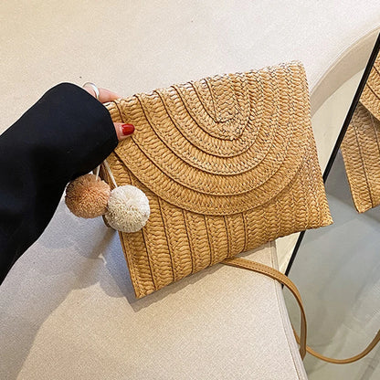 Luxury Woven Summer Straw Clutch