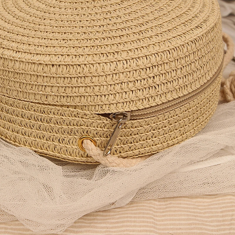Luxury Round Straw Crossbody