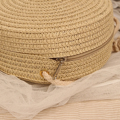 Luxury Round Straw Crossbody