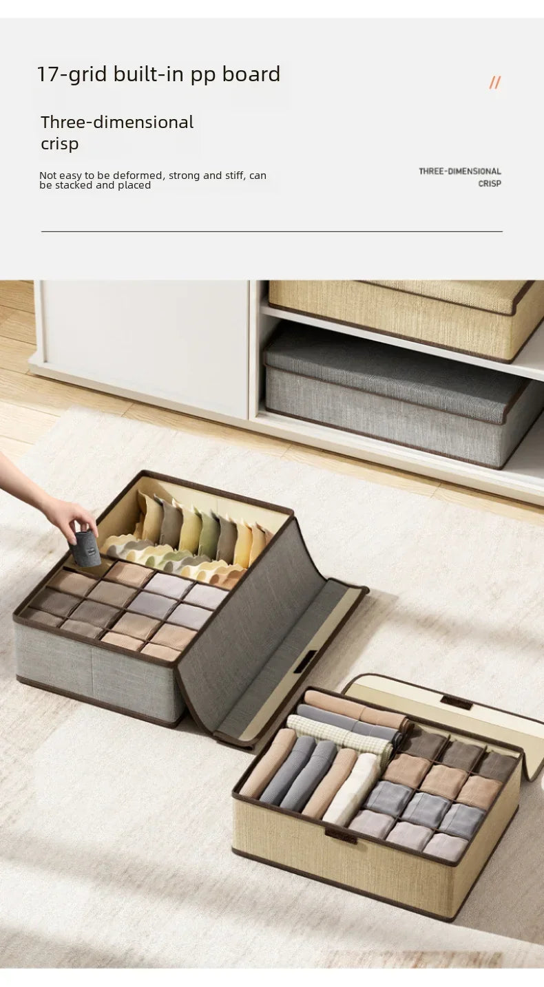 Foldable 3-in-1 Drawer Organizer for Underwear & Socks