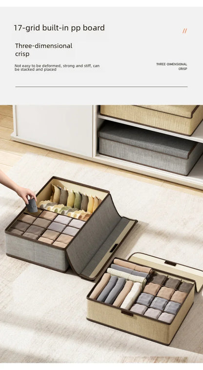 Foldable 3-in-1 Drawer Organizer for Underwear & Socks