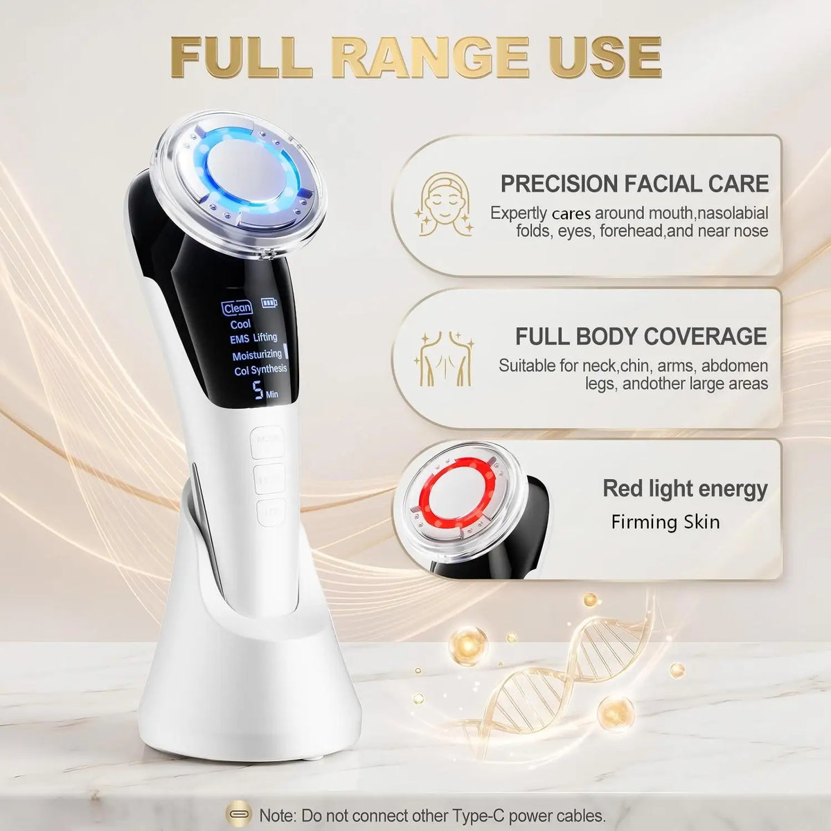 5-in-1 LED Micro-Current Facial Massager for Skin Tightening & Rejuvenation