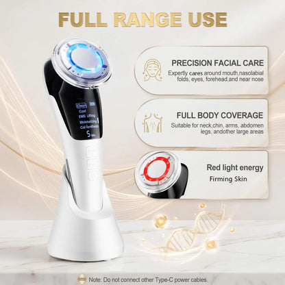 5-in-1 LED Micro-Current Facial Massager for Skin Tightening & Rejuvenation