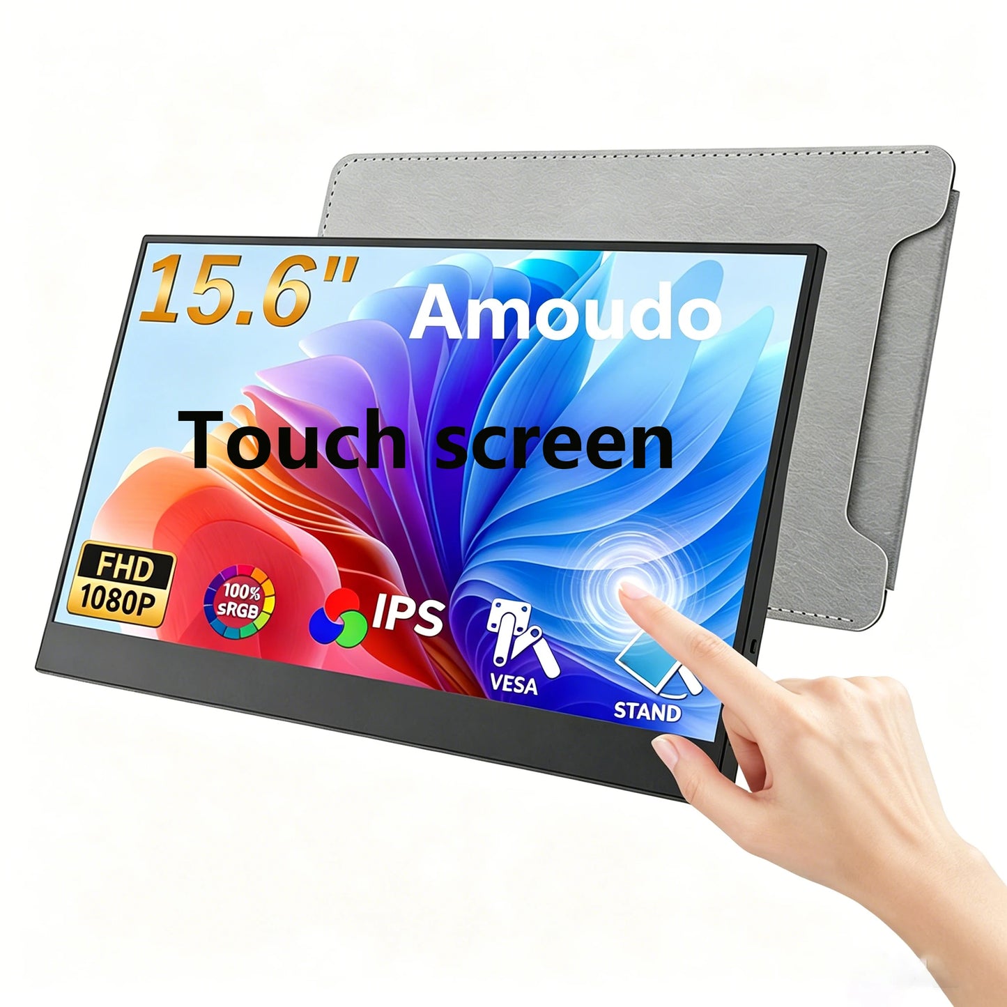 15.6" Portable FHD 1080P Monitor - Slim IPS USB-C & HDMI Travel Display