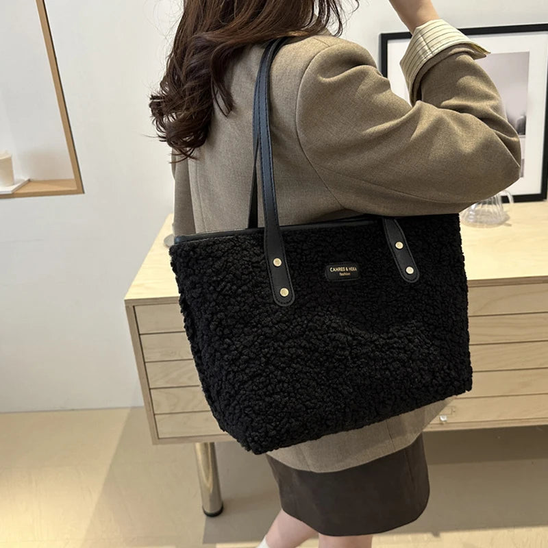 Luxury Lamb Wool Tote Bag
