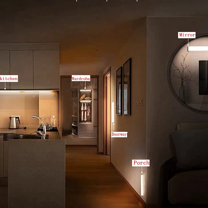 Rechargeable Motion Sensor LED Under Cabinet Light - Dimmable Wireless Closet Night Light