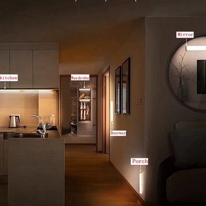 Rechargeable Motion Sensor LED Under Cabinet Light - Dimmable Wireless Closet Night Light