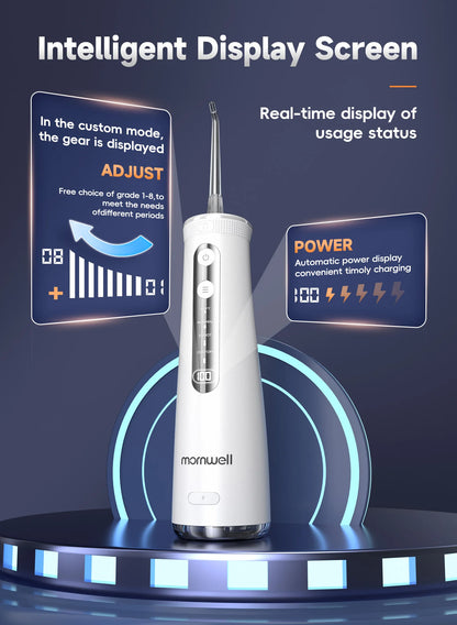 2-in-1 Electric Toothbrush and Water Flosser Combo with 4 Replaceable Heads