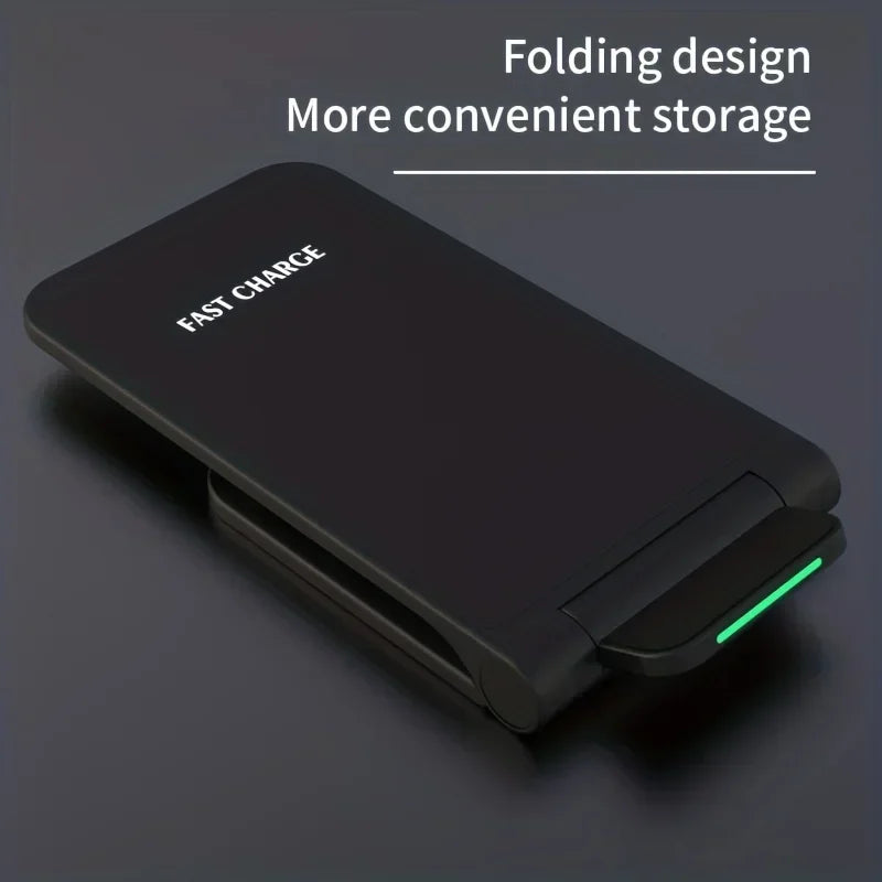 30W Foldable Fast Wireless Charger Stand for iPhone and Samsung Devices - 3