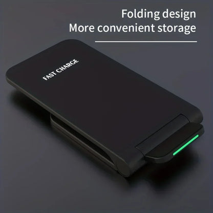 30W Foldable Fast Wireless Charger Stand for iPhone and Samsung Devices
