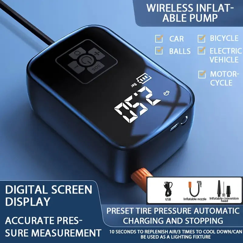 Portable Wireless Car Tire Inflator & Electric Air Pump - 4