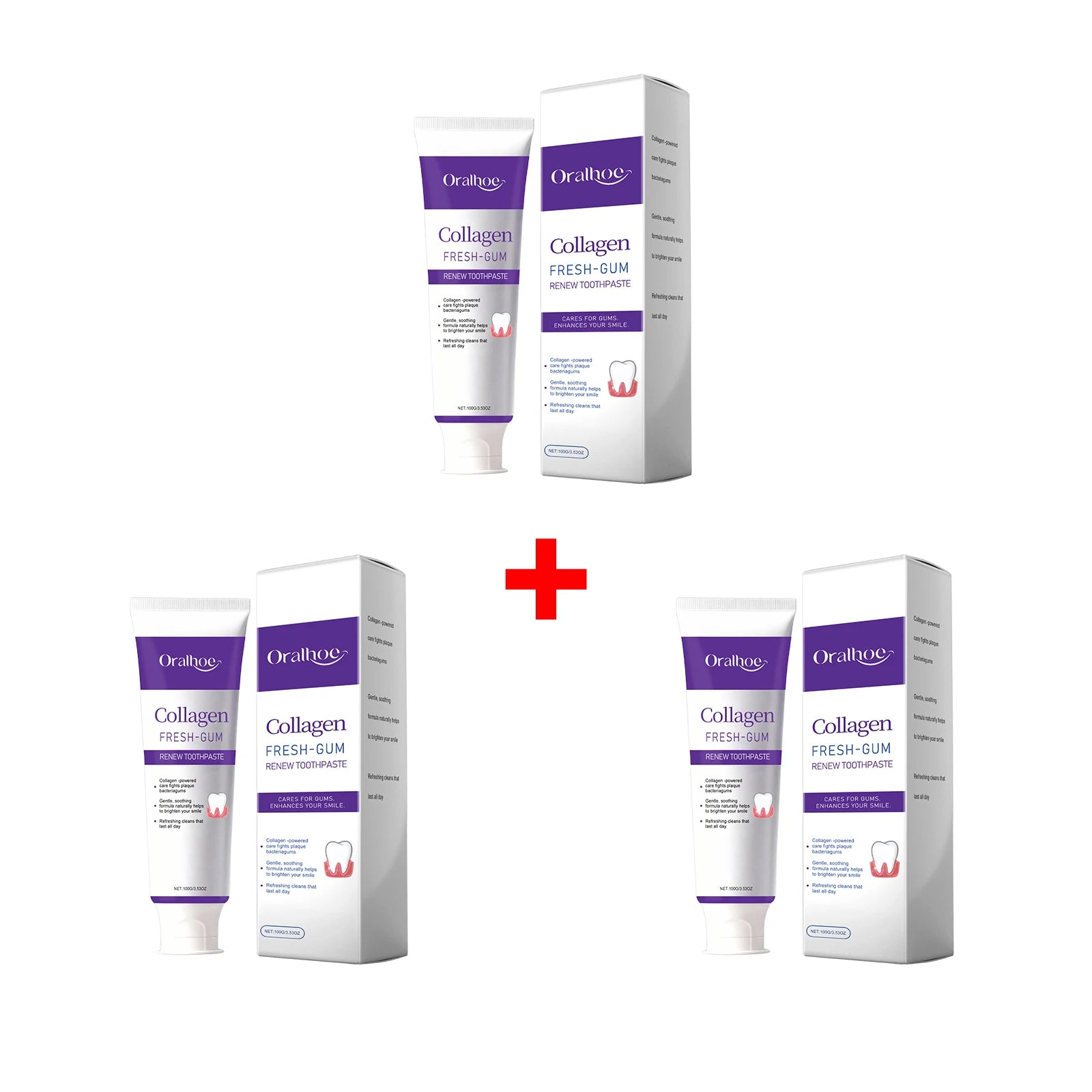 Collagen Purple Toothpaste for Teeth Whitening, Deep Cleaning & Fresh Breath - 19