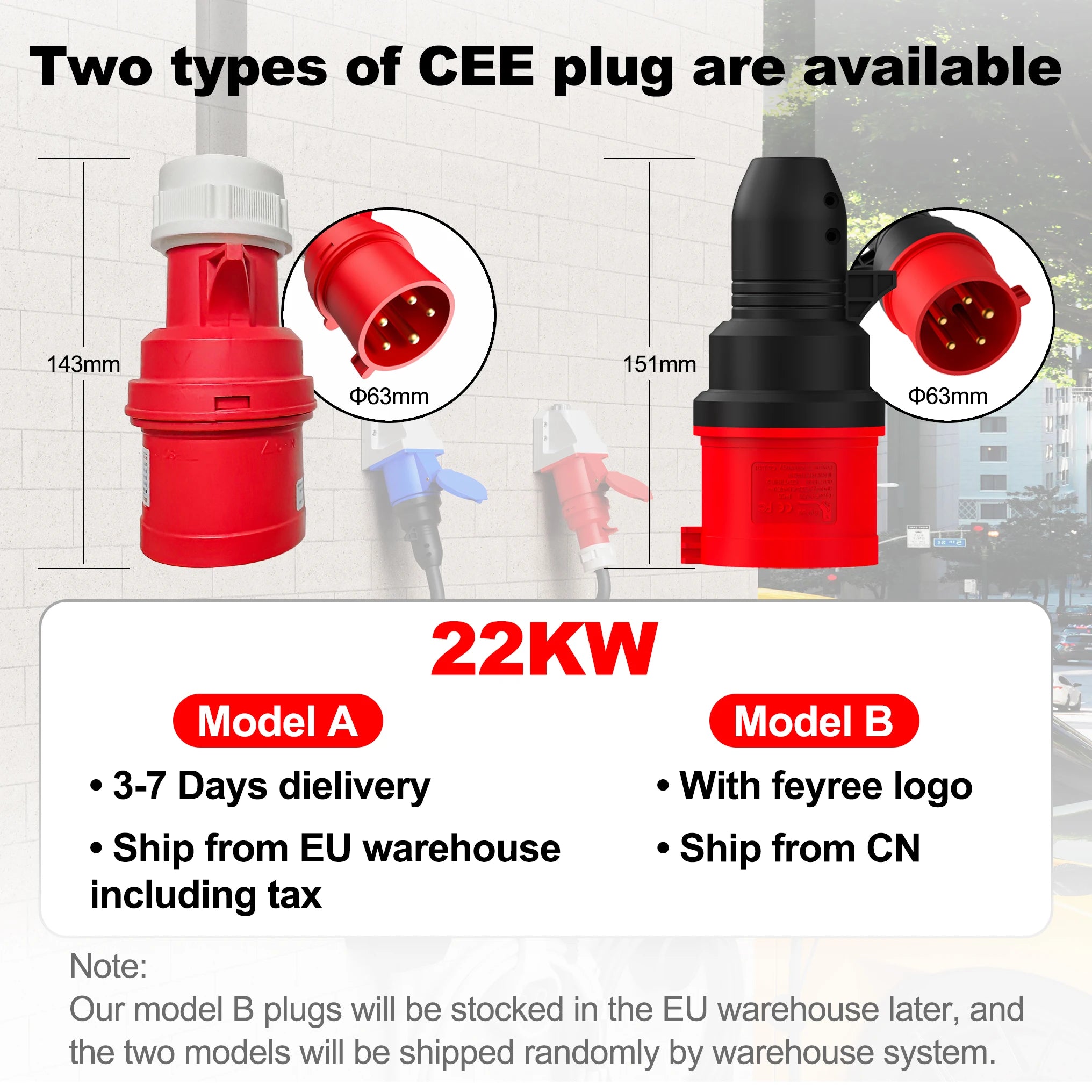 22KW 3-Phase Portable Type 2 EV Charger with App Control & Wi-Fi - 6