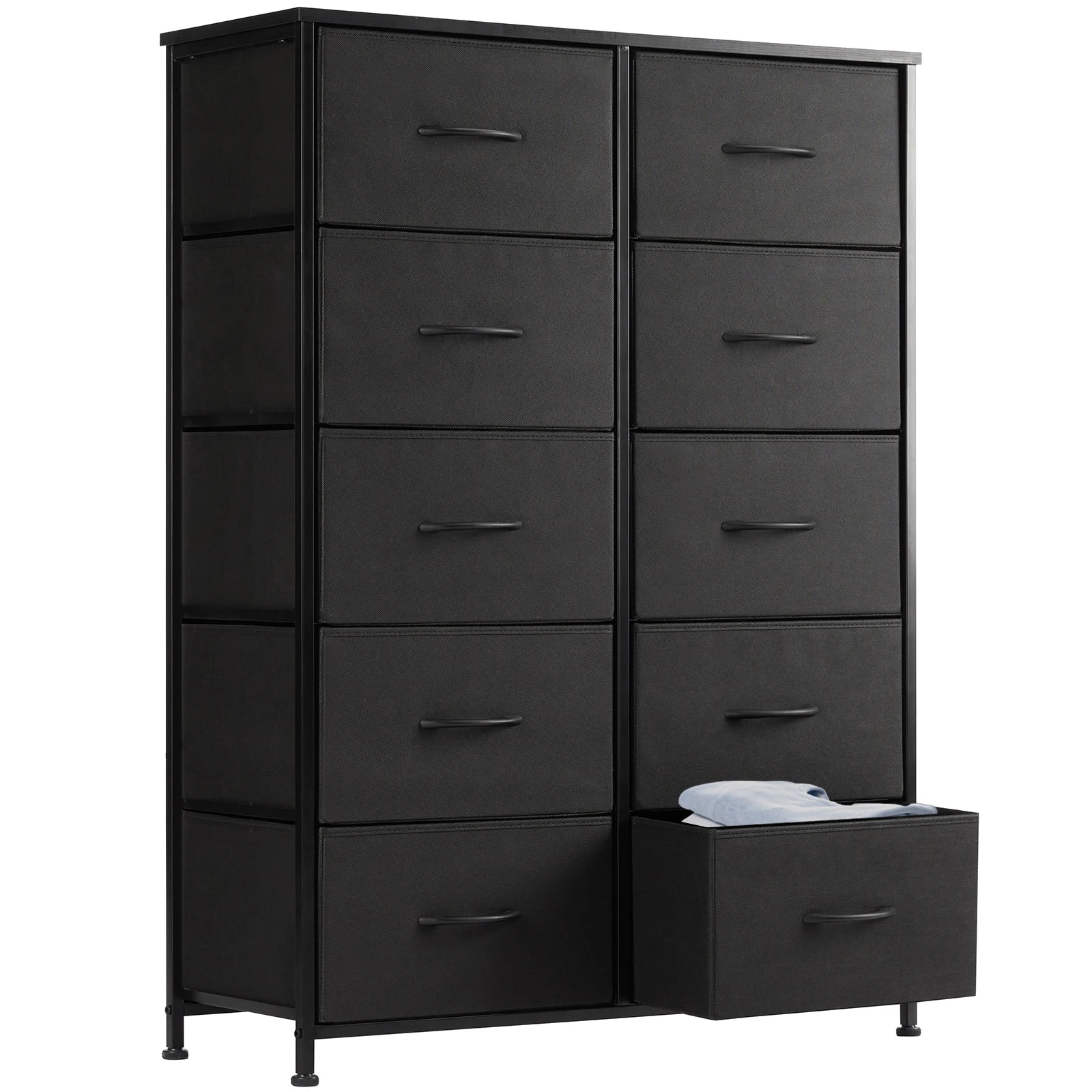 10-Drawer Fabric Dresser Storage Organizer with Sturdy Steel Frame - 16