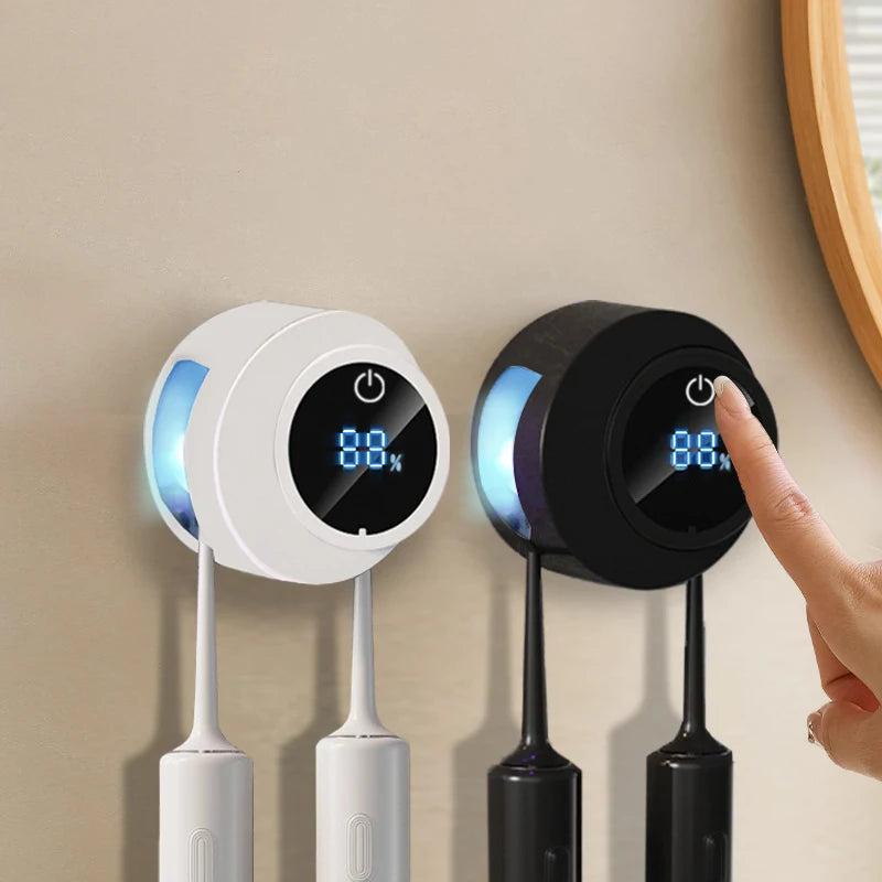 Smart UV Toothbrush Sanitizer and Wall Mount Holder with Air Drying - 1