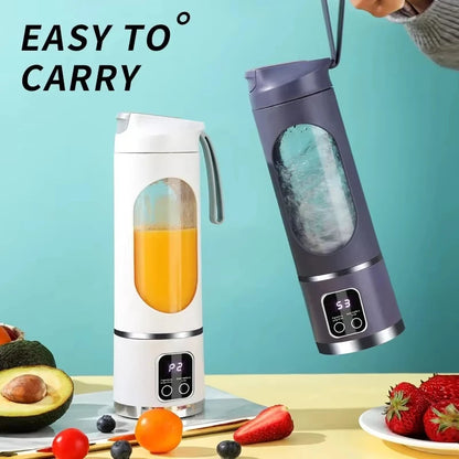 Portable 12-Blade Fruit Juicer Blender - 450ml USB Rechargeable Ice Crusher