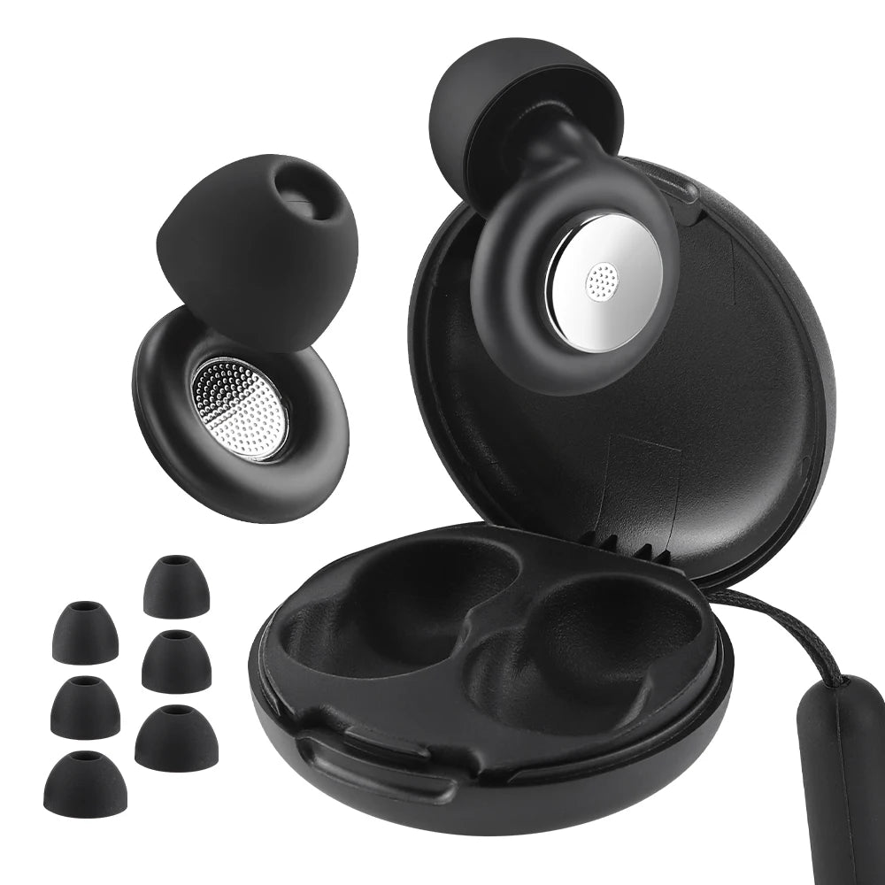 Reusable Noise Cancelling Silicone Sleep Earplugs with Travel Case