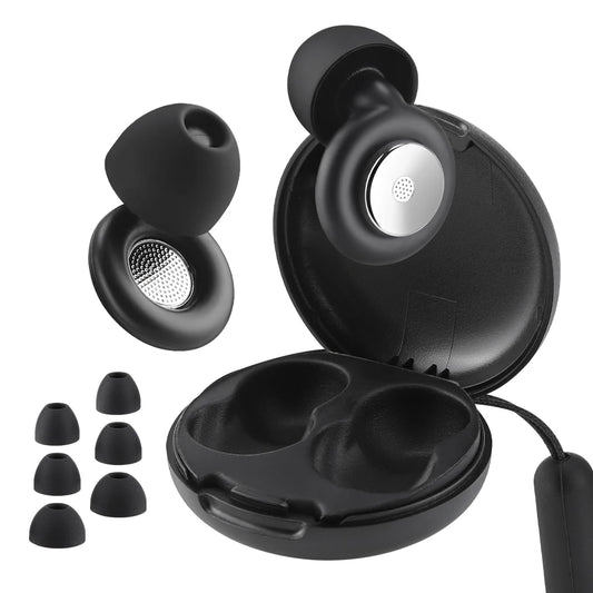 Reusable Noise Cancelling Silicone Sleep Earplugs with Travel Case