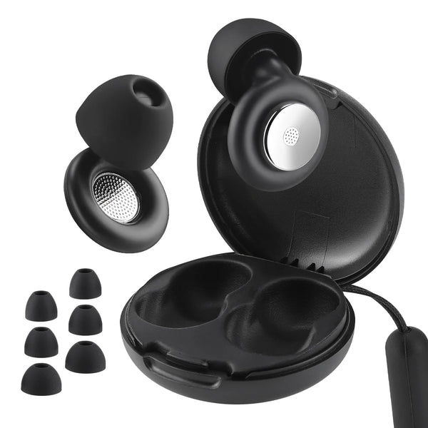 Reusable Noise Cancelling Silicone Sleep Earplugs with Travel Case
