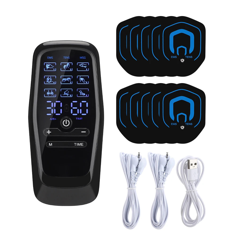 Portable Electric TENS & EMS Body Massager with 9 Modes and LCD Display - 15