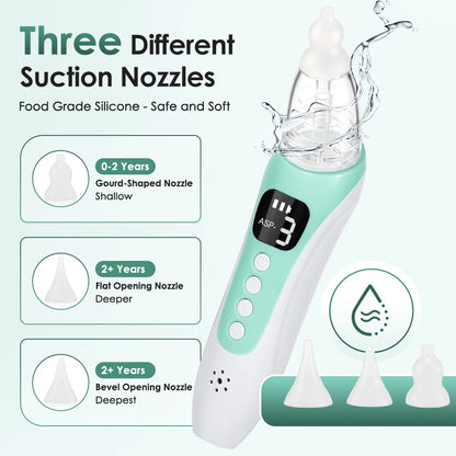 Electric Baby Nasal Aspirator with 3 Suction Levels and Soothing Music