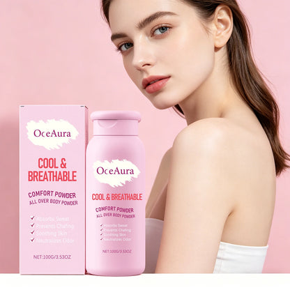 OceAura All-Over Body Cooling Powder - Sweat Absorbing & Anti-Chafing Formula