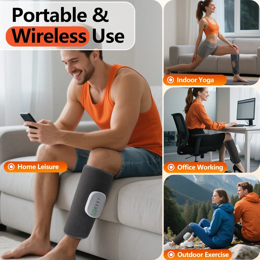 Cordless Air Compression Leg Massager with Heat for Calf Pain Relief - 6