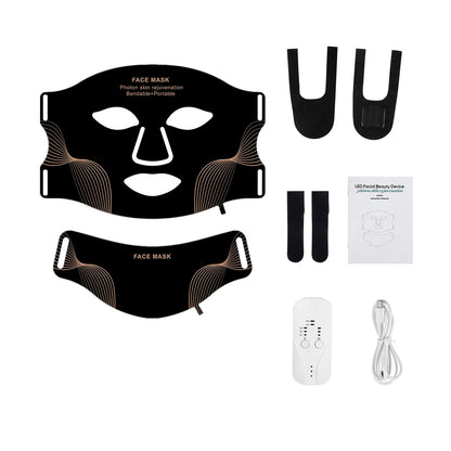 Wireless 7-Color LED Light Therapy Silicone Face & Neck Mask