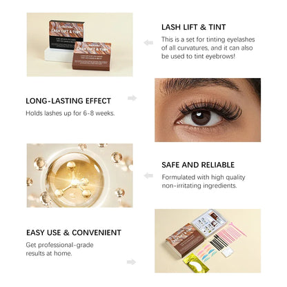 Professional Lash Lift and Tint Kit - Eyelash & Brow Perming Set