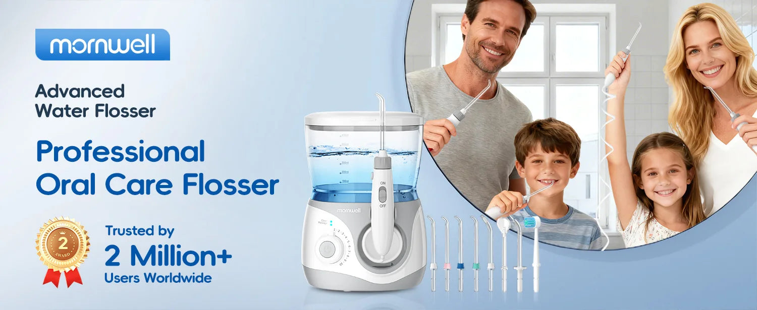 Professional Electric Oral Irrigator Water Flosser with 8 Nozzle Heads - 7