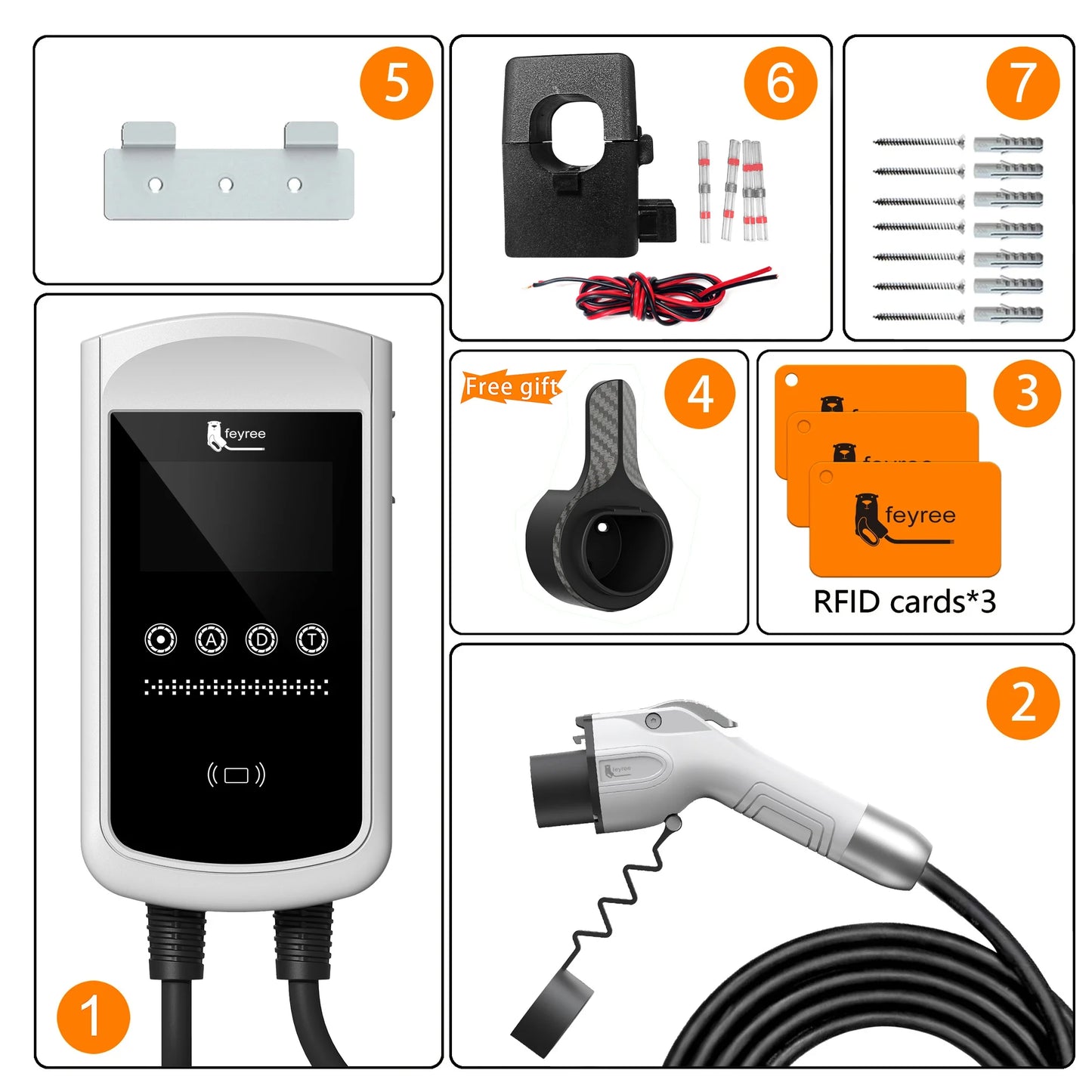 Feyree Smart EV Charging Station - WiFi App Control & Dynamic Load Balancing