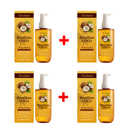 Coconut Brazilian Firming Body Oil - Hydrating & Tightening Skin Care Treatment