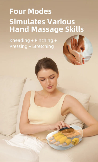 Electric Hand Massager with Finger Stretching & Heat Therapy