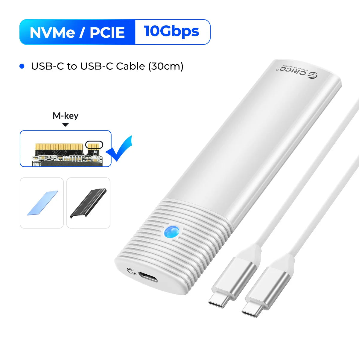 10Gbps M.2 NVMe SSD Enclosure Tool-Free Aluminum Case for 2280/2230 SSD - 33