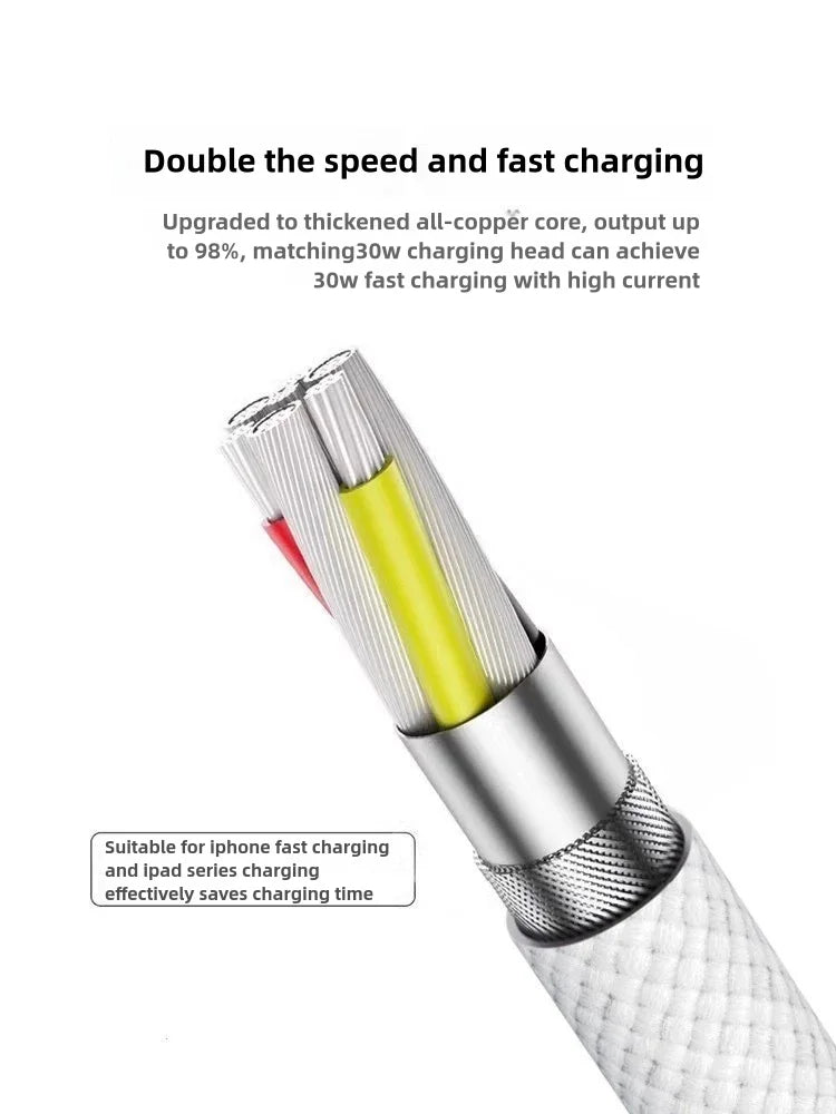 60W USB-C Fast Charging Cable for iPhone 16, Samsung & Android Devices