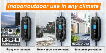 3.5KW Portable EV Charger - Adjustable Current Type 2 Charging Cable