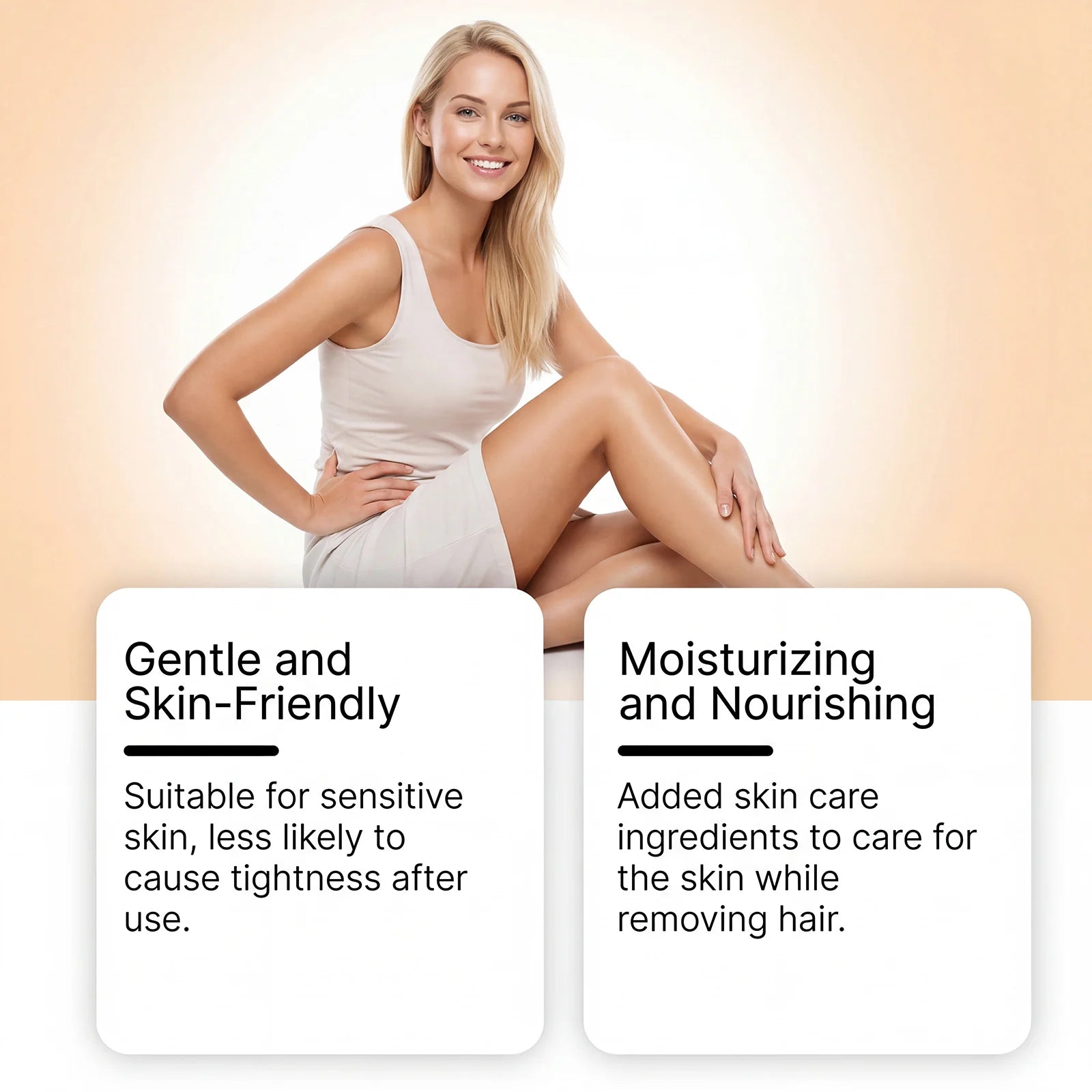 Painless Hair Removal Cream for Sensitive Skin - Fast Acting Depilatory Lotion - 9