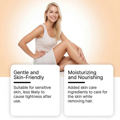 Painless Hair Removal Cream for Sensitive Skin - Fast Acting Depilatory Lotion