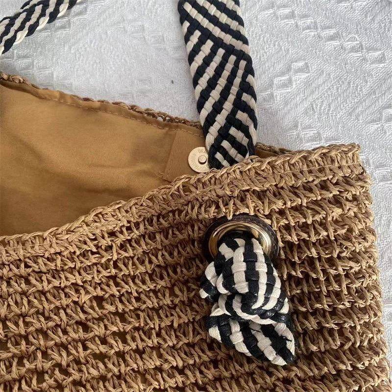 Luxury Woven Straw Beach Tote