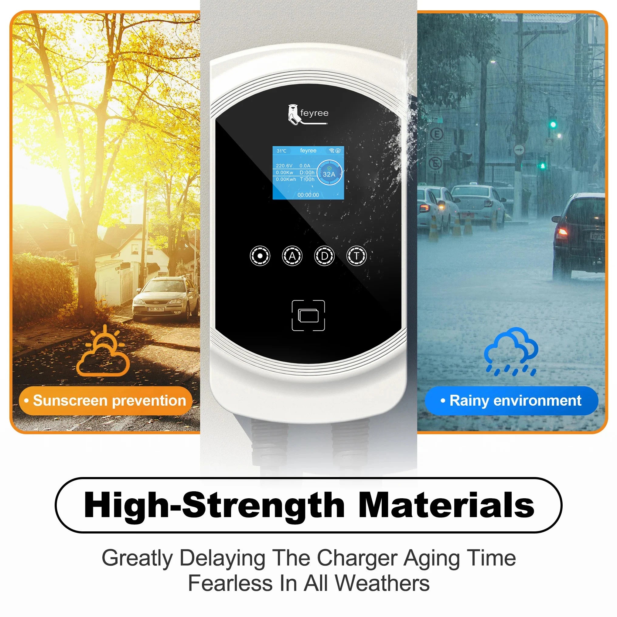 Fast Tesla NACS EV Home Charging Station 7.6KW-12KW WiFi App Control - 19