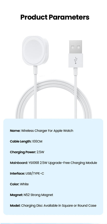 Magnetic Fast Charger for iWatch Series 1-11 & Ultra 1/2 USB-C Cable