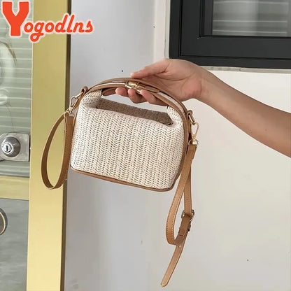 Luxury Woven Straw Bucket Bag